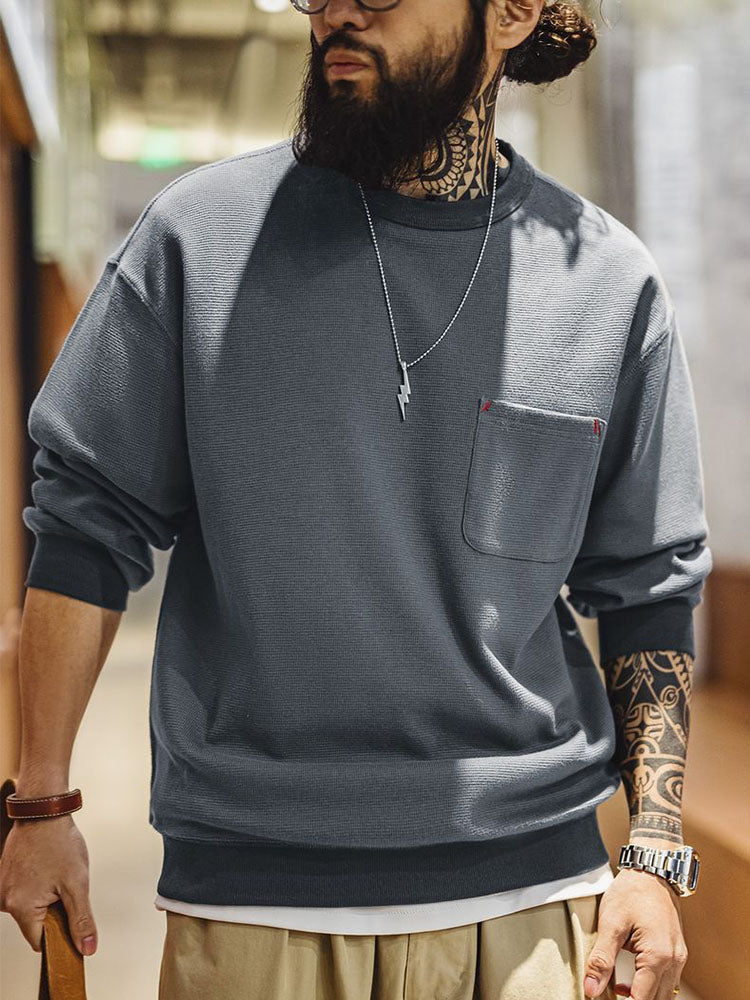 WAFFLE KNIT SWEATSHIRT