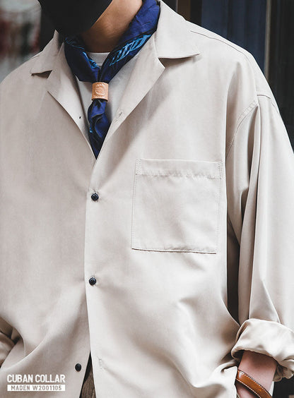CUBAN COLLAR LOOSE-FIT SHIRT