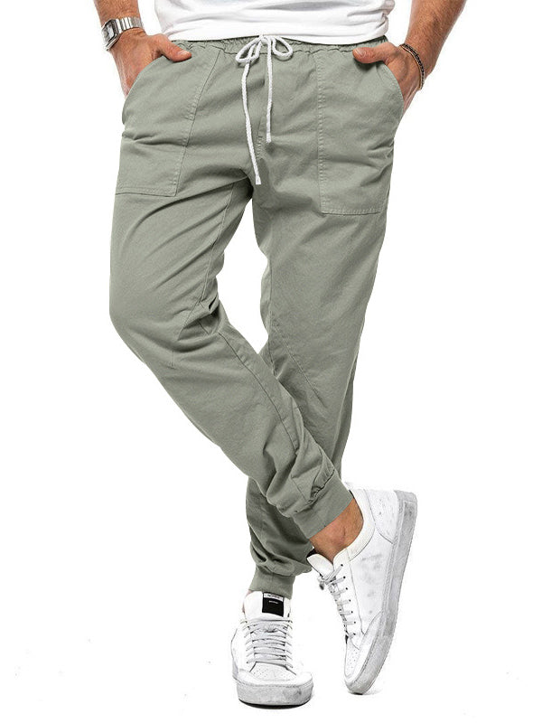 CASUAL DRAWSTRING ELASTIC WAIST PANTS
