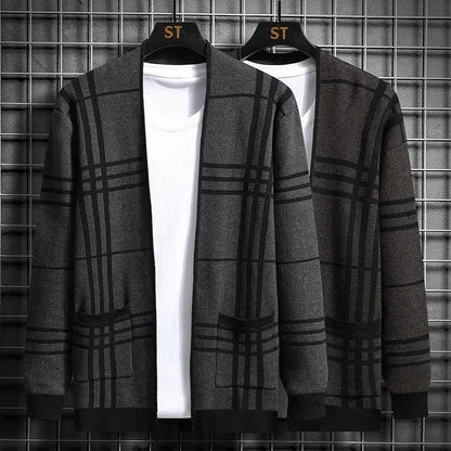 CHARTER PLAID KNIT CARDIGAN
