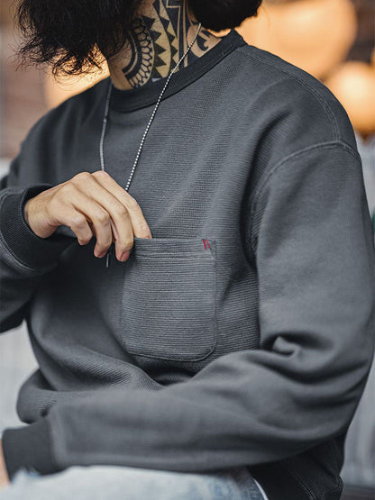 WAFFLE KNIT SWEATSHIRT