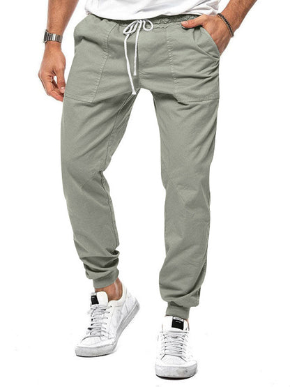 CASUAL DRAWSTRING ELASTIC WAIST PANTS
