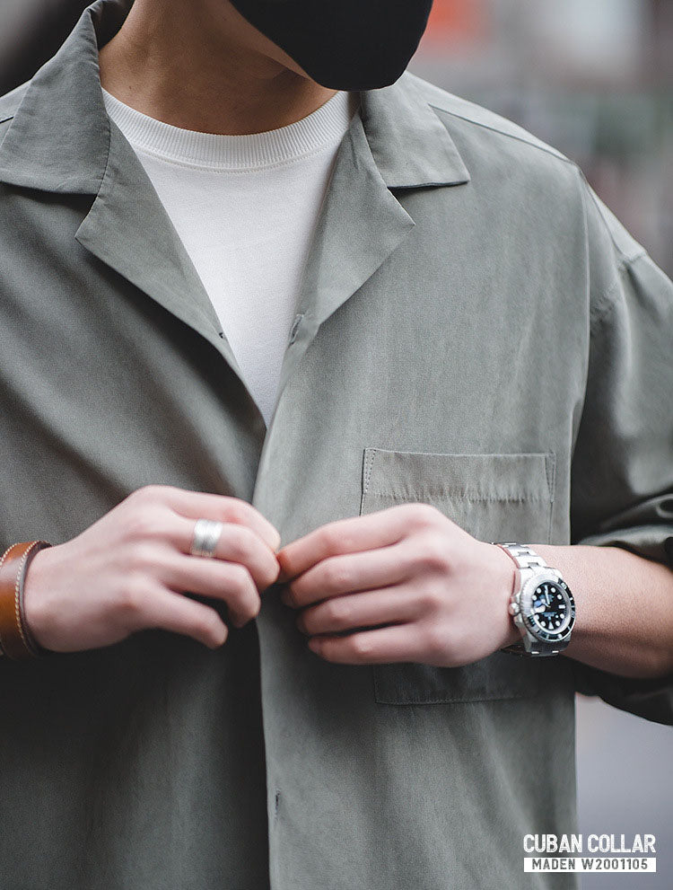 CUBAN COLLAR LOOSE-FIT SHIRT