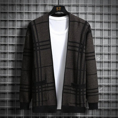 CHARTER PLAID KNIT CARDIGAN