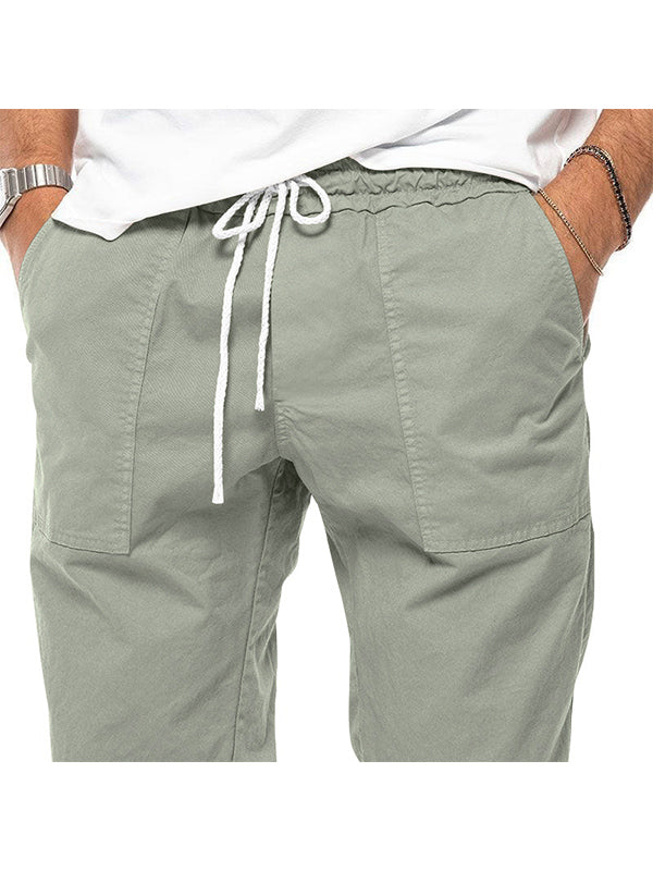 CASUAL DRAWSTRING ELASTIC WAIST PANTS