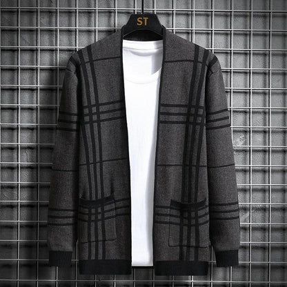 CHARTER PLAID KNIT CARDIGAN