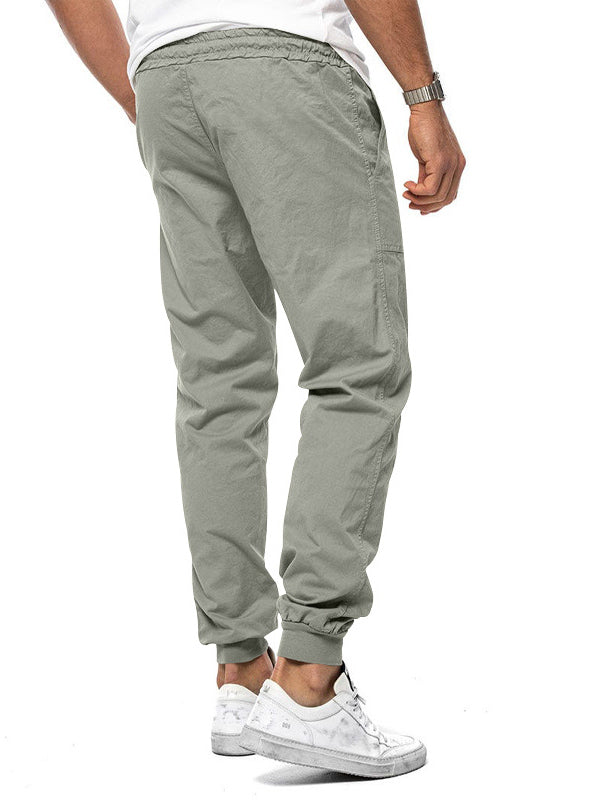 CASUAL DRAWSTRING ELASTIC WAIST PANTS