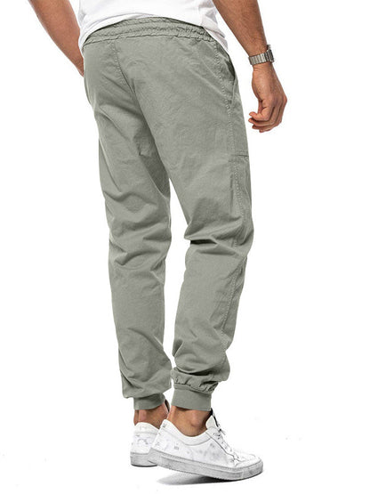 CASUAL DRAWSTRING ELASTIC WAIST PANTS