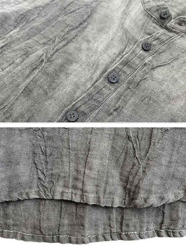 LINEN SHORT SLEEVE HENLEY SHIRT