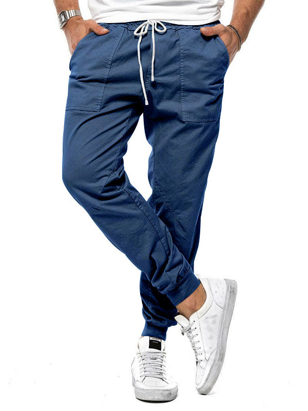 CASUAL DRAWSTRING ELASTIC WAIST PANTS