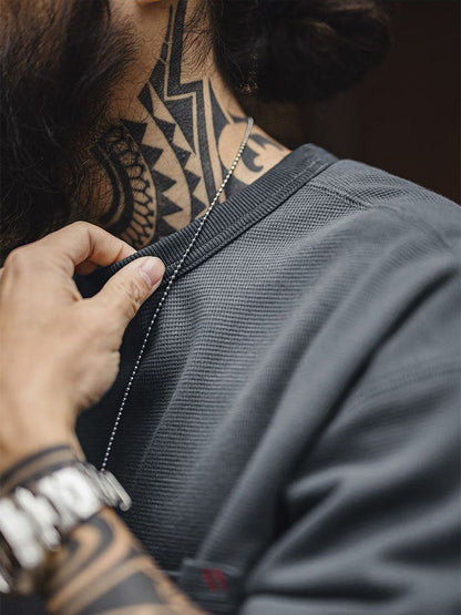 WAFFLE KNIT SWEATSHIRT