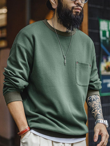 WAFFLE KNIT SWEATSHIRT