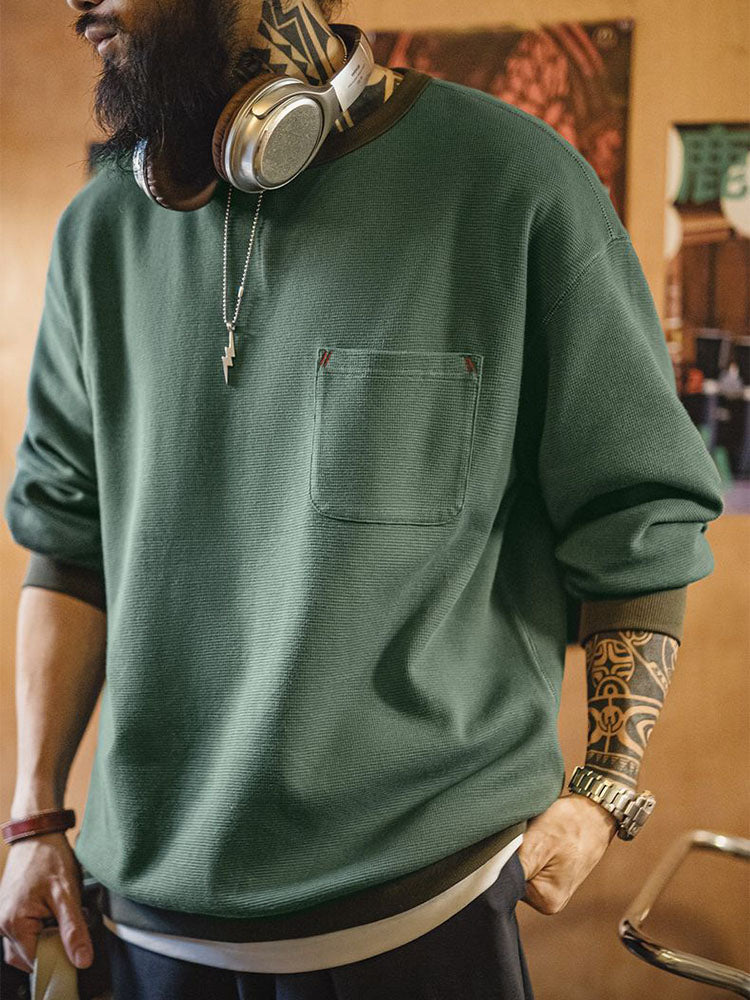 WAFFLE KNIT SWEATSHIRT