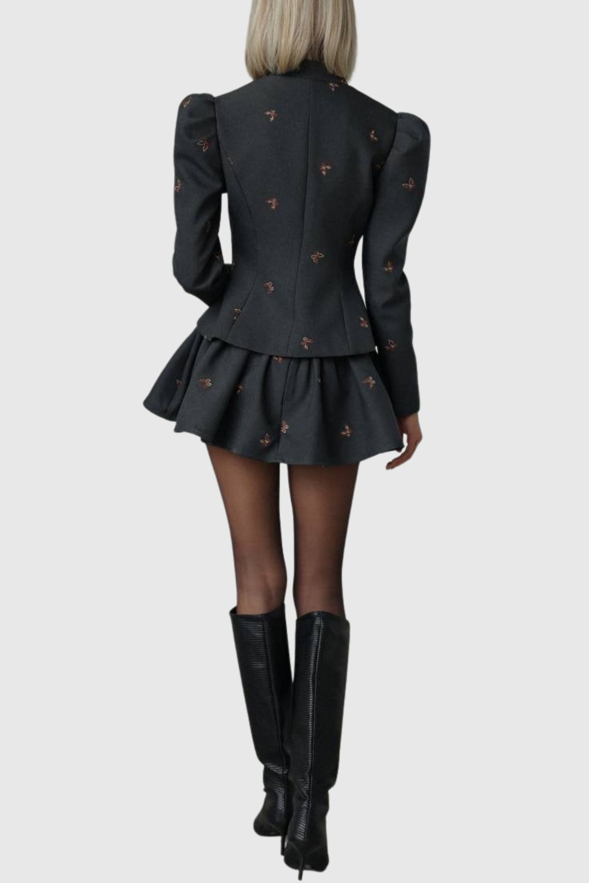 LIANY BUTTERFLY EMBROIDED TWO PIECE SET