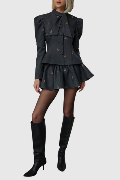 LIANY BUTTERFLY EMBROIDED TWO PIECE SET