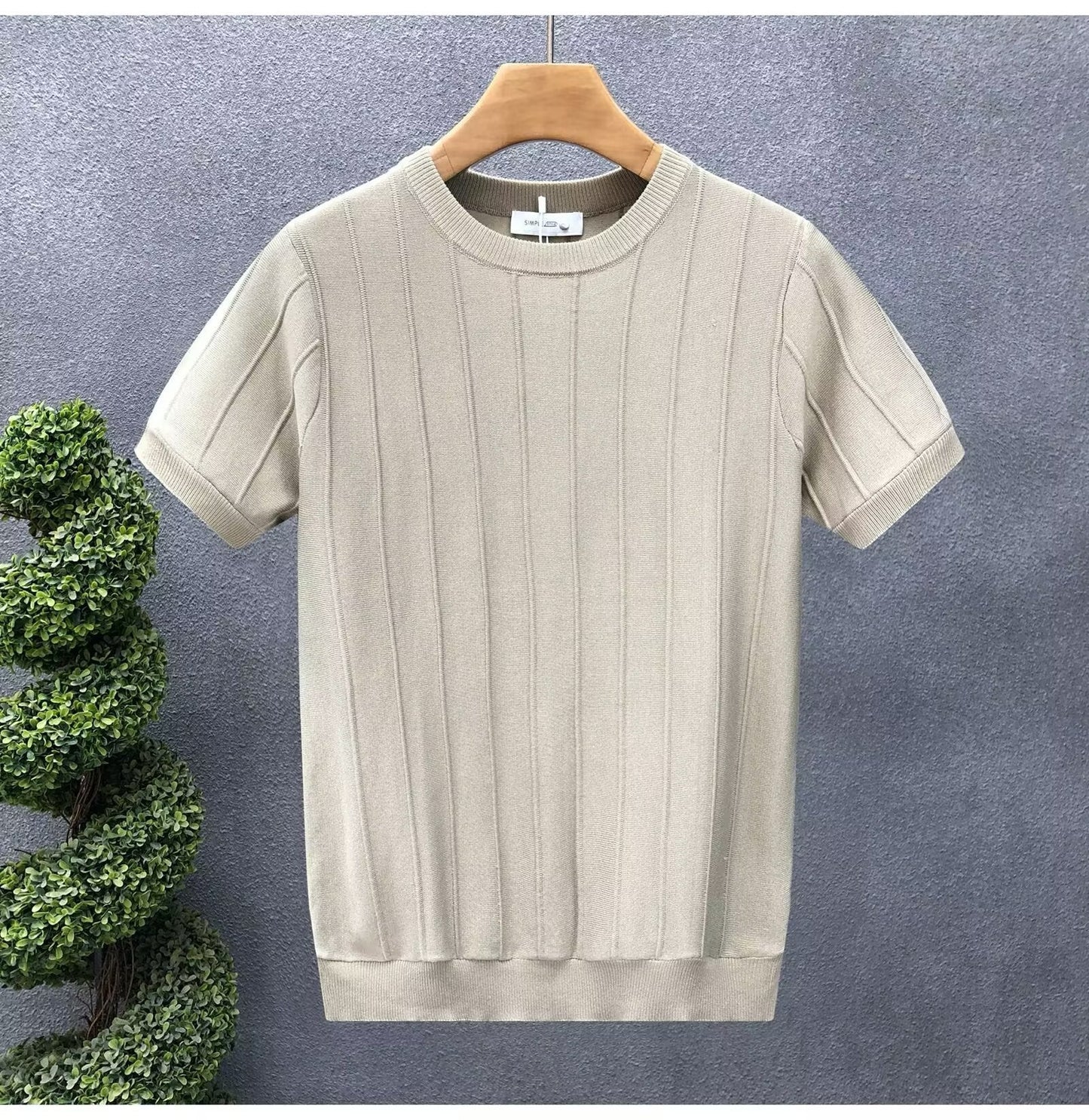 RIBBED ESSENTIAL KNIT TEE