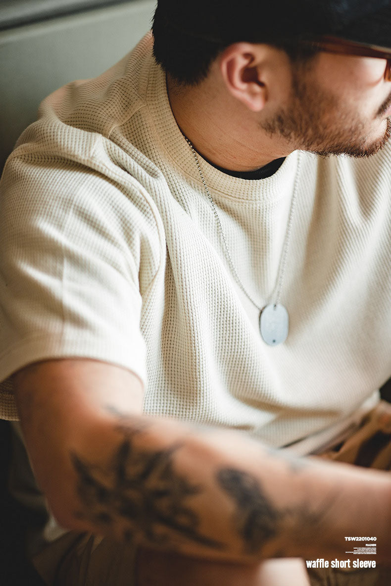 WAFFLE KNIT SHORT SLEEVE TEE