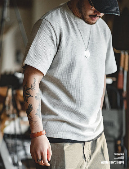 WAFFLE KNIT SHORT SLEEVE TEE