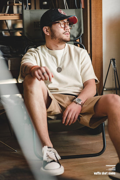 WAFFLE KNIT SHORT SLEEVE TEE