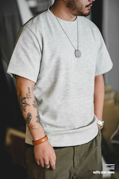 WAFFLE KNIT SHORT SLEEVE TEE