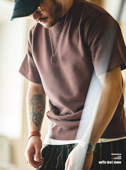 WAFFLE KNIT SHORT SLEEVE TEE
