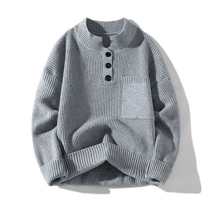 TIMELESS HENLEY KNIT PULLOVER