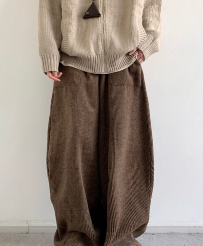 CORDUROY KNIT-WAIST LOUNGE PANTS