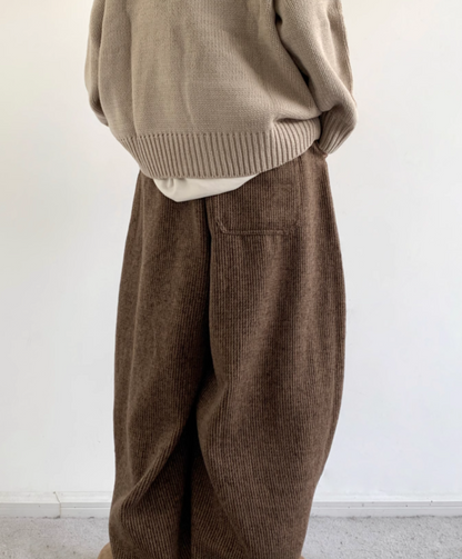 CORDUROY KNIT-WAIST LOUNGE PANTS