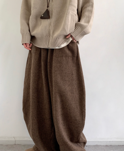 CORDUROY KNIT-WAIST LOUNGE PANTS