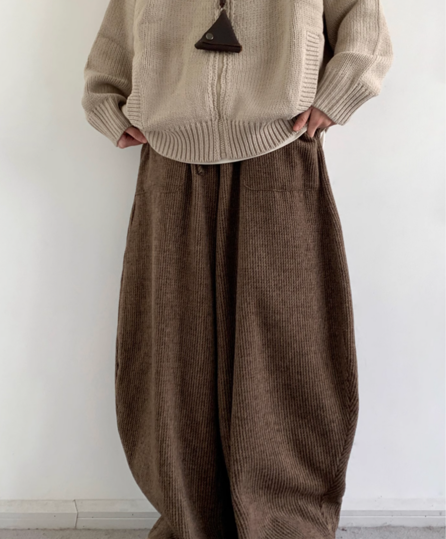 CORDUROY KNIT-WAIST LOUNGE PANTS