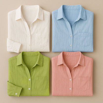 LINEN WHSIPER BUTTON SHIRT