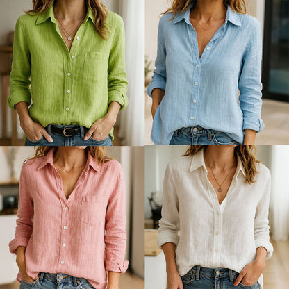 LINEN WHSIPER BUTTON SHIRT