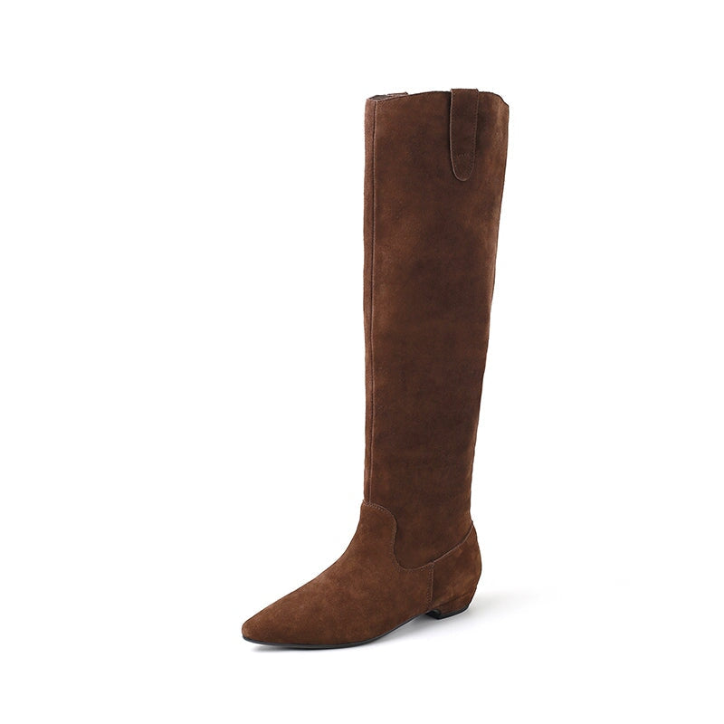 SUEDE WESTERN KNEE HIGH BOOTS