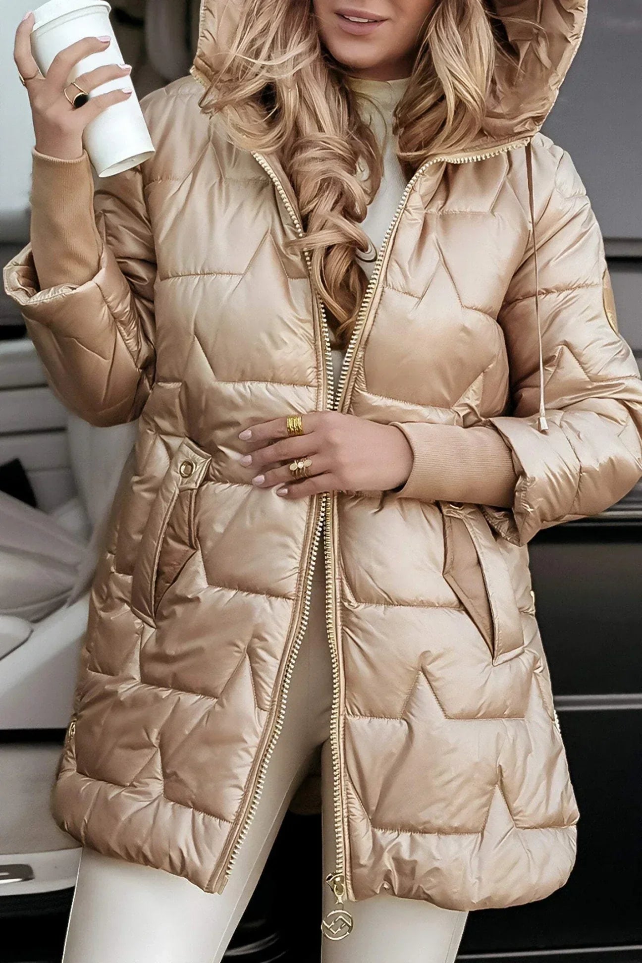 HELENA ELEGANT HOODED WINTER COAT