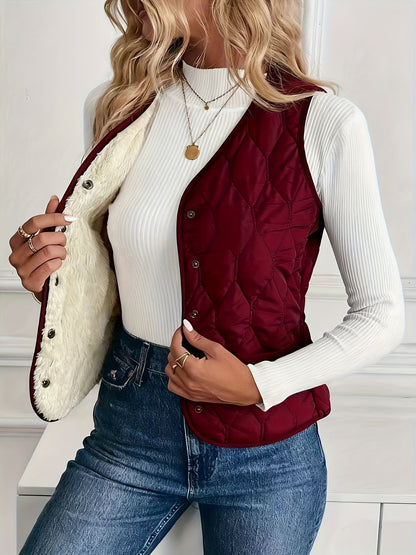 PIQUE QUILTED BOMBER VEST