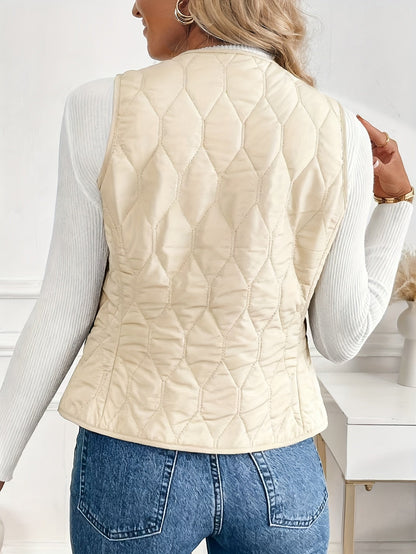 PIQUE QUILTED BOMBER VEST